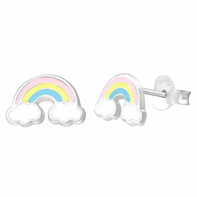 Hopeakorvakorut sateenkaari pastellisävy - hopeakorvakorut