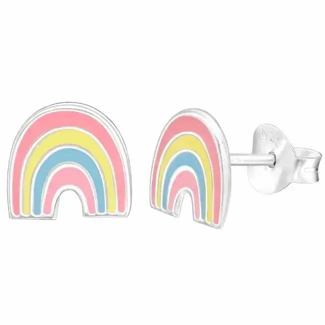 Hopeakorvakorut sateenkaari pinkki - hopeakorvakorut