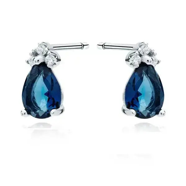 Hopeakorvakorut sinisellä zirkonialla - hopeakorvakorut