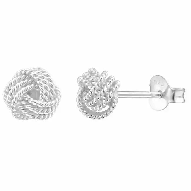 Hopeakorvakorut solmu 6 mm - hopeakorvakorut