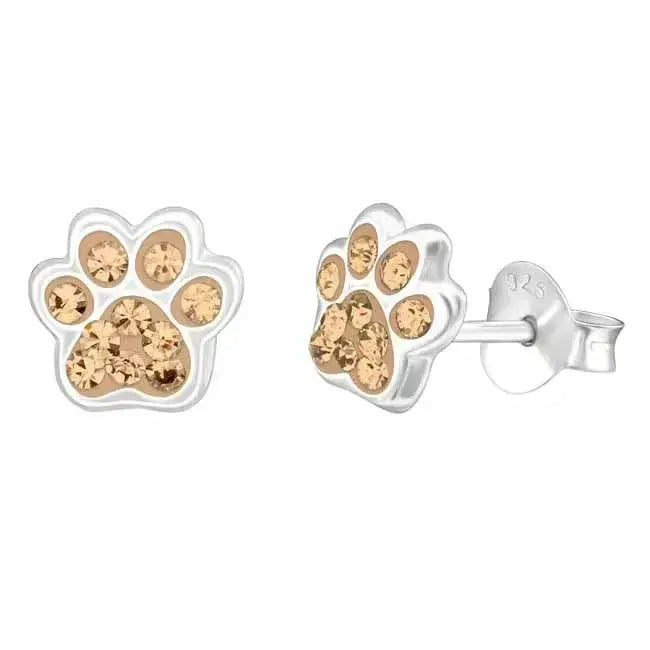 Hopeakorvakorut tassunjälki beiget zirkoniat - hopeakorvakorut