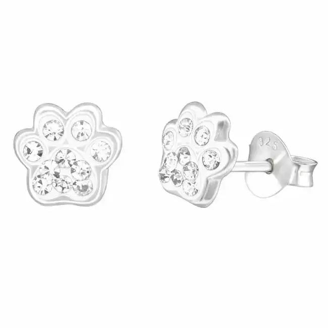 Hopeakorvakorut tassunjälki kirkkaat zirkoniat - hopeakorvakorut