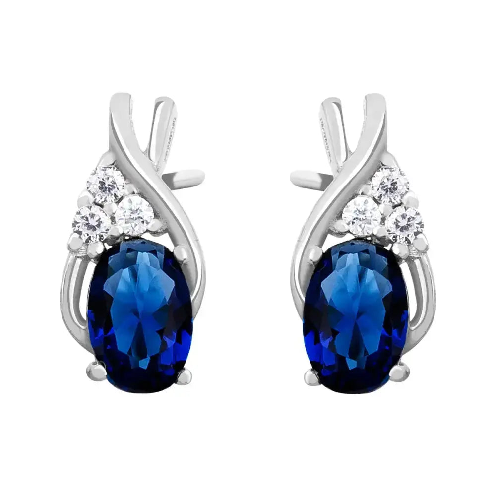 Hopeakorvakorut tummansininen zirkonia - hopeakorvakorut