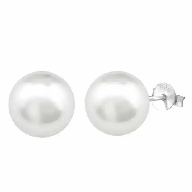 Hopeakorvakorut valkoinen helmi 10 mm - hopeakorvakorut