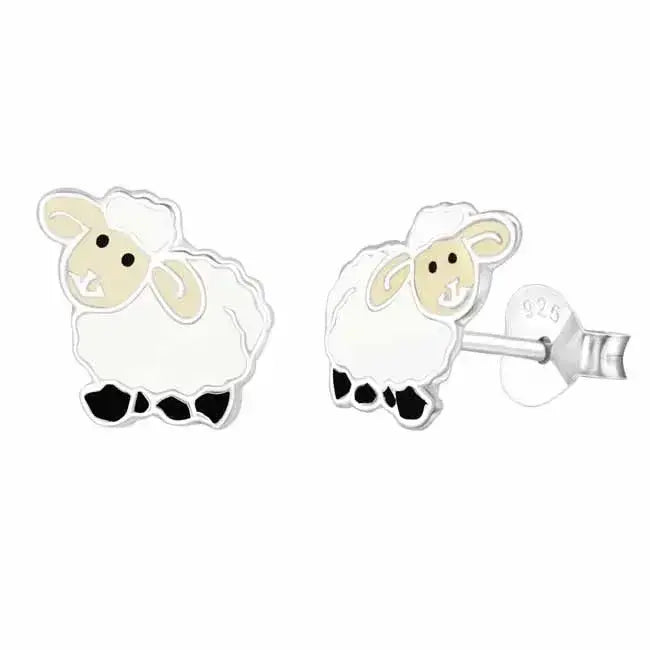 Hopeakorvakorut valkoinen lammas - hopeakorvakorut
