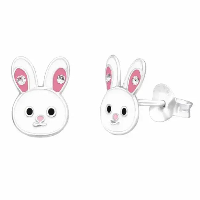 Hopeakorvakorut valkoinen pupu zirkonit - hopeakorvakorut