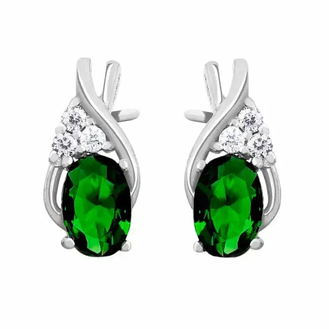 Hopeakorvakorut vihreä zirkonia - hopeakorvakorut