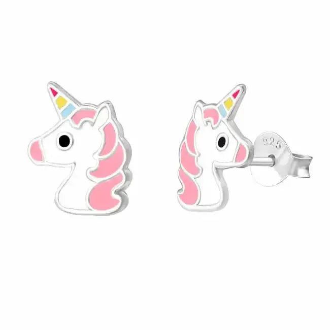 Hopeakorvakorut yksisarvinen pinkki - hopeakorvakorut