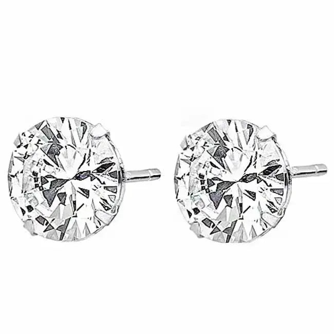 Hopeakorvakorut zirkonianappi 10 mm - hopeakorvakorut