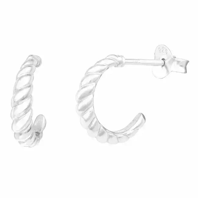 Hopeakorvarenkaat kierrekuvio - hopeakorvakorut