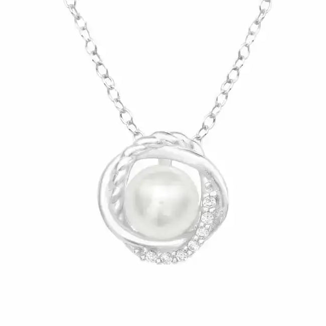 Hopeariipus helmi ja zirkoniat - hopeakaulakoru