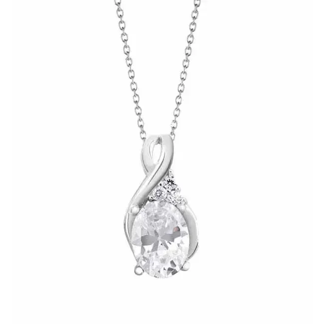 Hopeariipus kirkkaalla zirkonialla - hopeakaulakoru