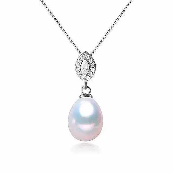 Hopeinen helmiriipus halo zirkoneilla - hopeakaulakoru