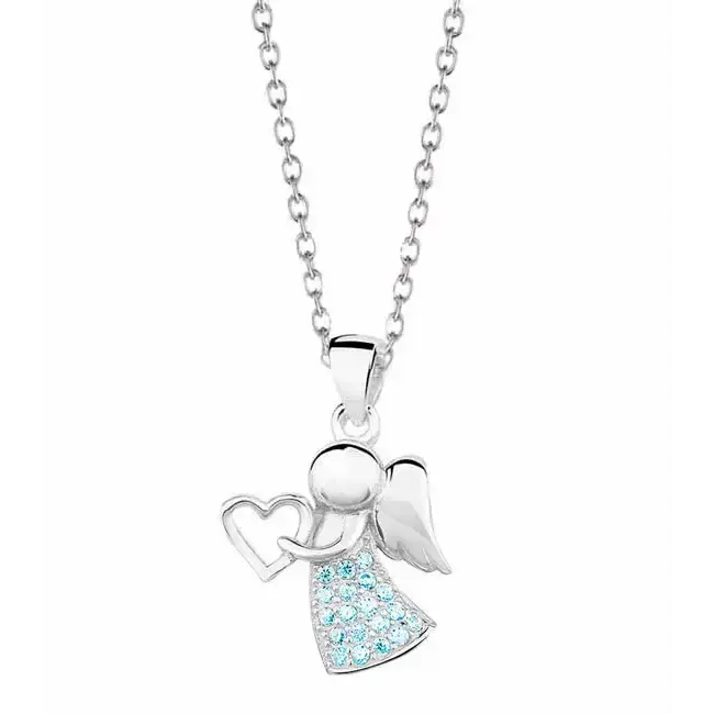 Hopeinen kasteriipus enkeli aqua - hopeakaulakoru