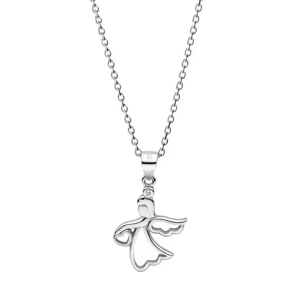 Hopeinen kasteriipus suojelusenkeli - hopeakaulakoru