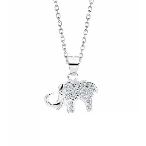 Hopeinen norsu kaulakoru - hopeakaulakoru