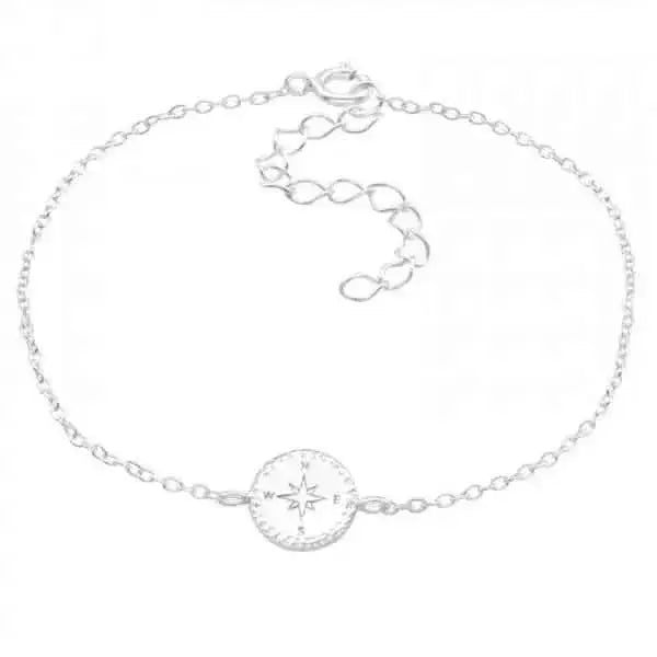 Hopeinen rannekoru kompassi - hopearannekoru