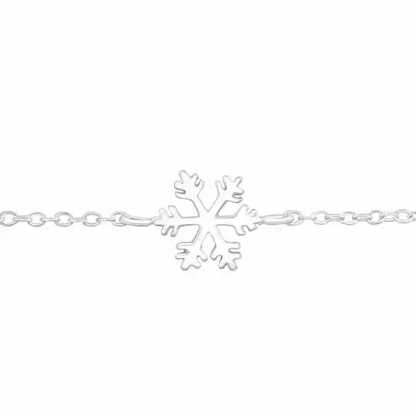 Hopeinen rannekoru lumihiutale - hopearannekoru