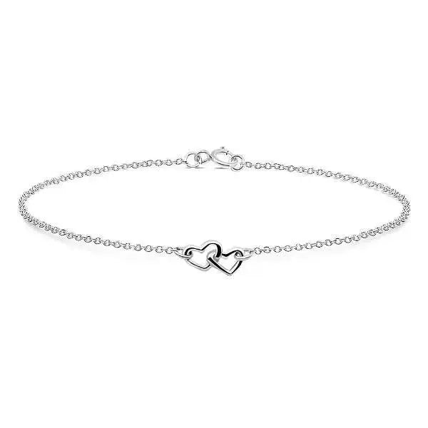 Hopeinen rannekoru sydämet - hopearannekoru