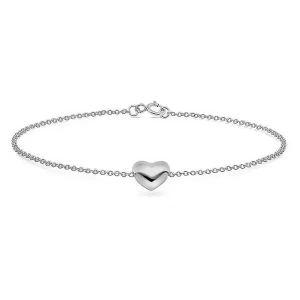 Hopeinen rannekoru sydän - hopearannekoru