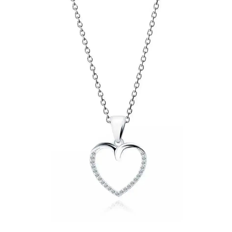 Hopeinen riipus zirkoniasydän - hopeakaulakoru