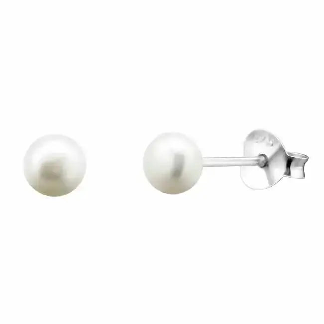 Hopeiset helmikorvakorut 4 mm - hopeakorvakorut