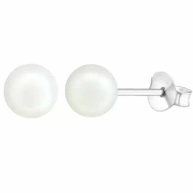 Hopeiset helmikorvakorut 6 mm - hopeakorvakorut