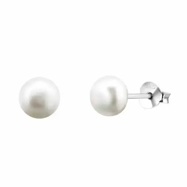 Hopeiset helmikorvakorut 6 mm - hopeakorvakorut