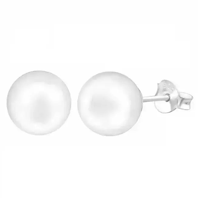 Hopeiset helmikorvakorut 8 mm - hopeakorvakorut