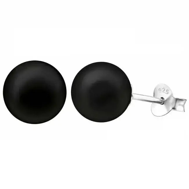 Hopeiset helmikorvakorut musta - hopeakorvakorut