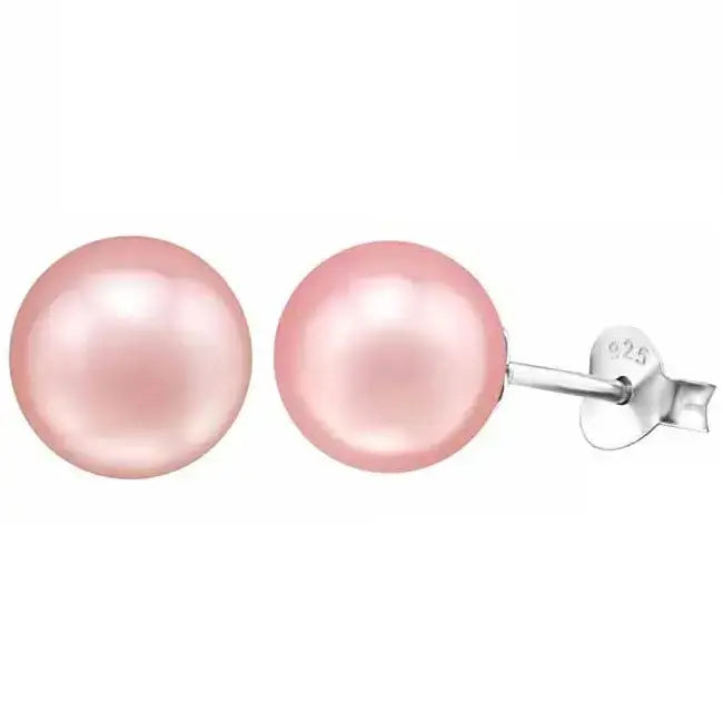 Hopeiset helmikorvakorut pinkki - hopeakorvakorut