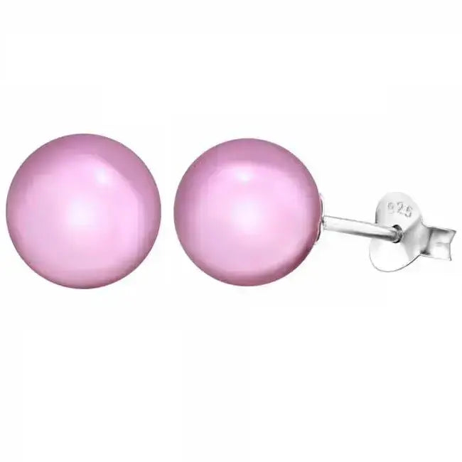 Hopeiset helmikorvakorut vaaleanpunainen - hopeakorvakorut