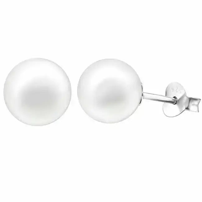 Hopeiset helmikorvakorut valkoinen - hopeakorvakorut