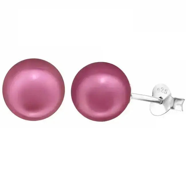 Hopeiset helmikorvakorut violetti - hopeakorvakorut