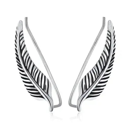 Hopeiset kiipijä korvakorut sulat - hopeakorvakorut