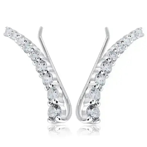 Hopeiset kiipijä korvakorut zirkonia - hopeakorvakorut