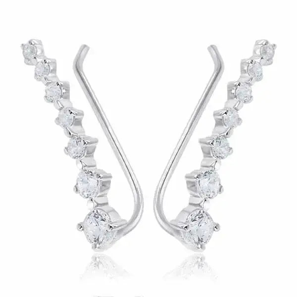 Hopeiset kiipijä korvakorut zirkoniat - hopeakorvakorut