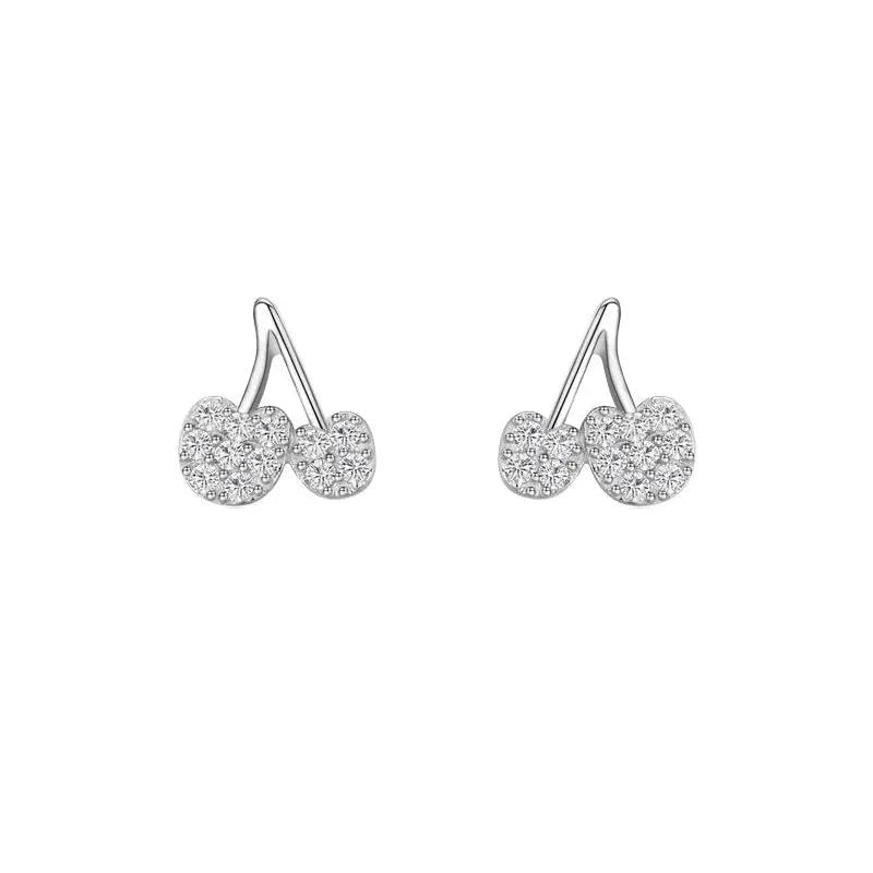 Hopeiset kirsikkakorvakorut zirkoneilla HM Koru