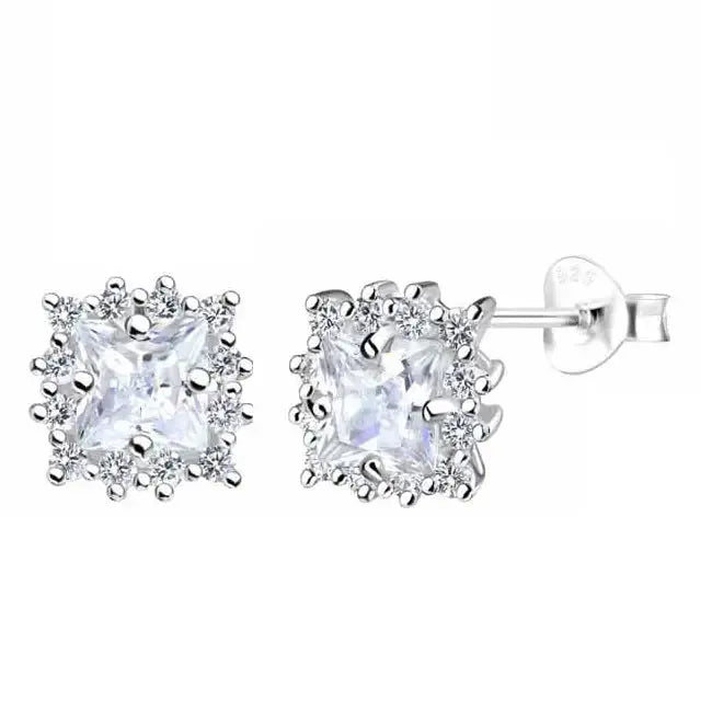 Hopeiset korvakorut kirkkailla zirkoneilla - hopeakorvakorut