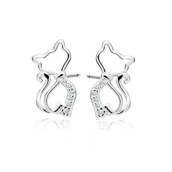 Hopeiset korvakorut kissa HM Koru