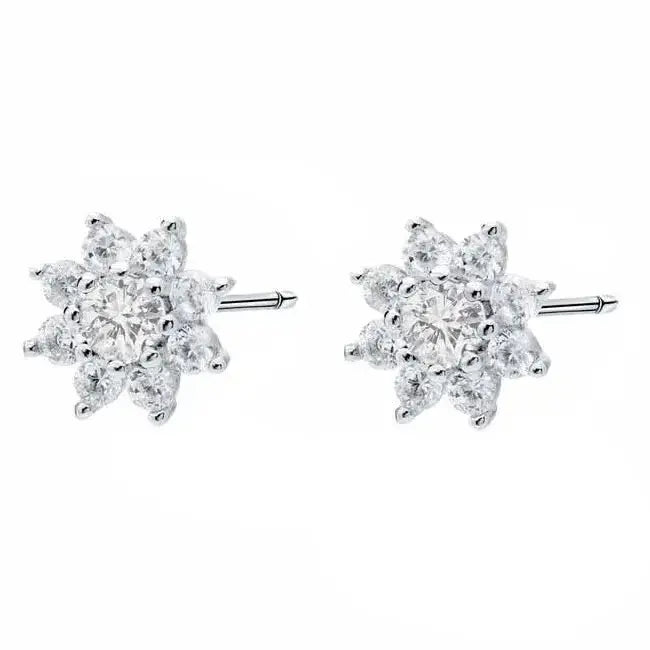 Hopeiset korvakorut kukka - hopeakorvakorut