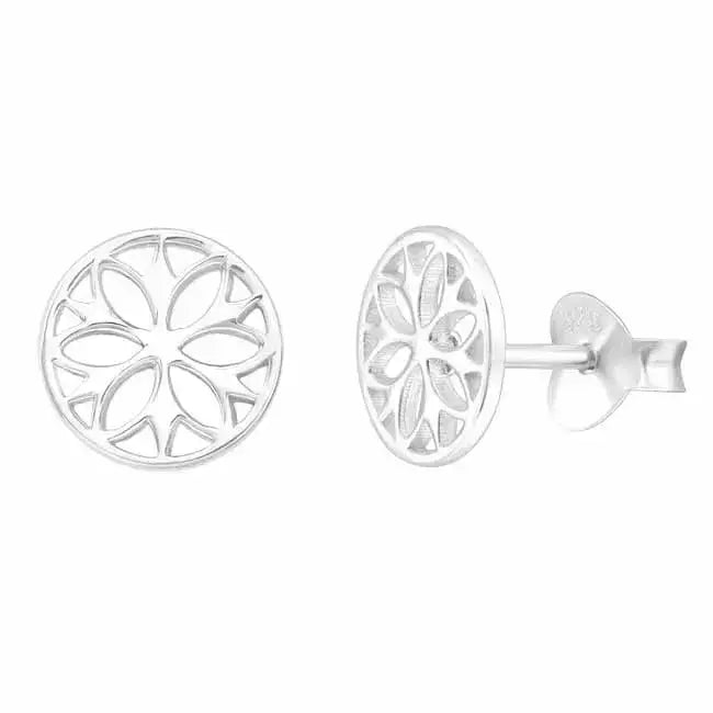 Hopeiset korvakorut kukka - hopeakorvakorut