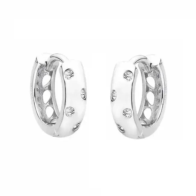 Hopeiset korvarenkaat kirkkaat zirkoniat - hopeakorvakorut