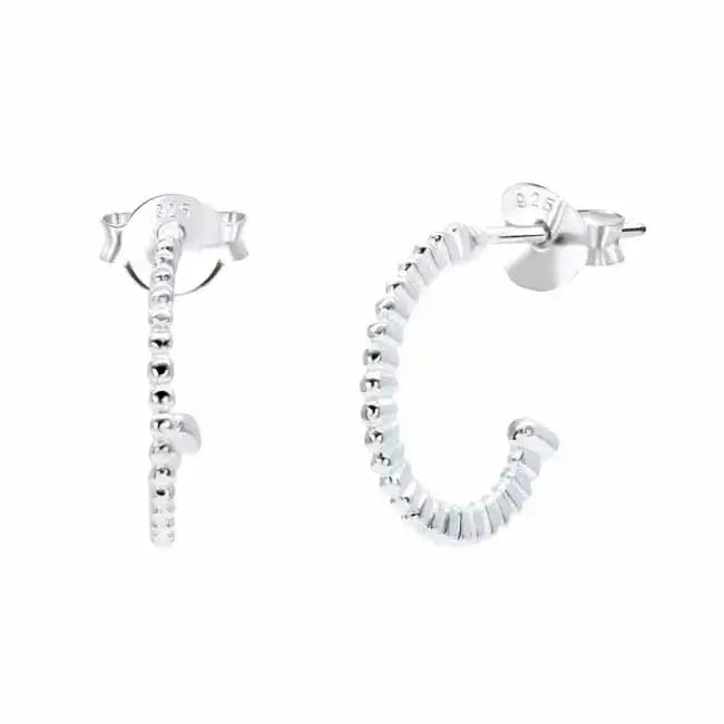 Hopeiset korvarenkaat pallot - hopeakorvakorut