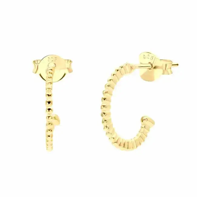 Hopeiset korvarenkaat pallot kultadublee - hopeakorvakorut