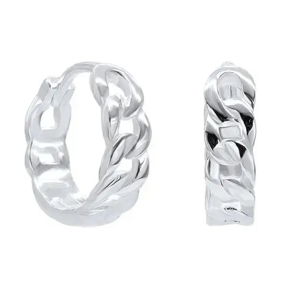 Hopeiset korvarenkaat panssarikuvio - hopeakorvakorut