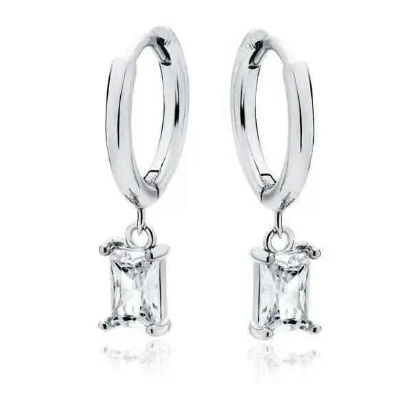 Hopeiset korvarenkaat roikkuva zirkonia - hopeakorvakorut