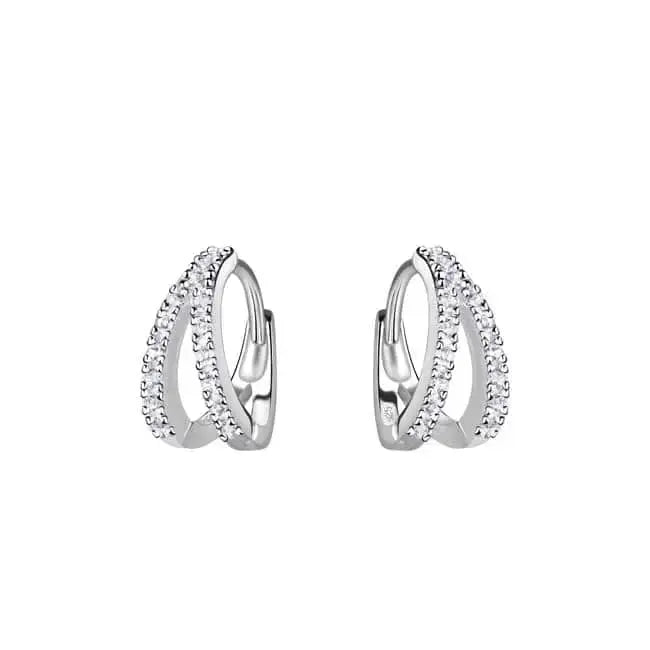 Hopeiset korvarenkaat zirkoneilla - hopeakorvakorut