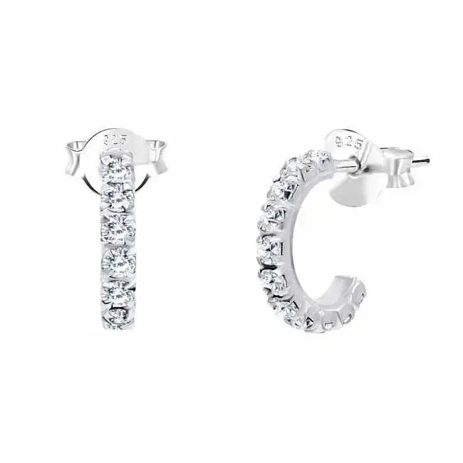 Hopeiset korvarenkaat zirkoneilla - hopeakorvakorut