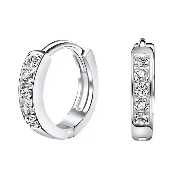 Hopeiset korvarenkaat zirkoneilla - hopeakorvakorut